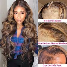 26 inch 5x5 glueless ombre closure wig